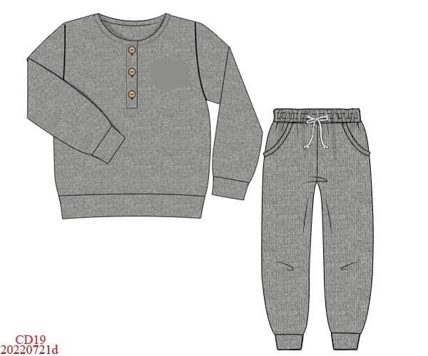 RTS: Cozy Family Winter- Gray Sweater Jogger Set (No Monogram)