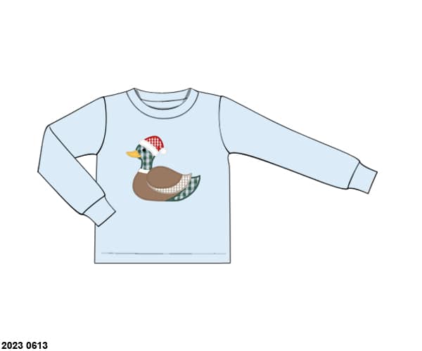 RTS: 25 Days of Christmas- Boys Santa Duck Knit Shirt