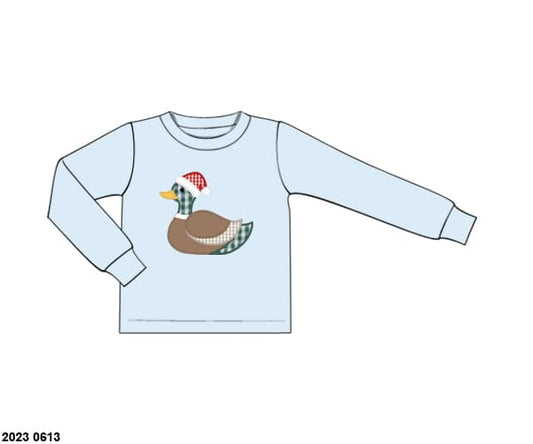 RTS: 25 Days of Christmas- Boys Santa Duck Knit Shirt