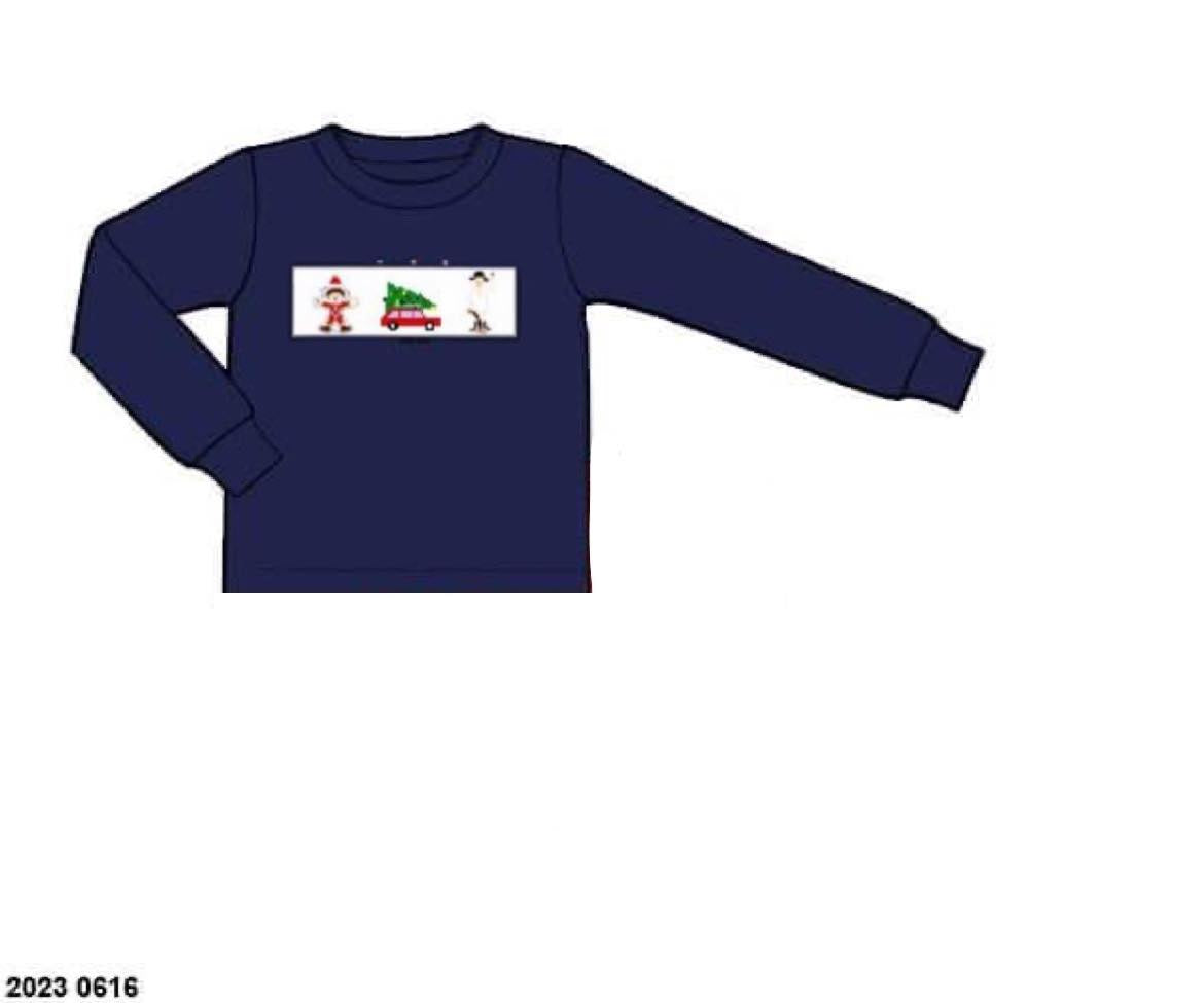 RTS: 25 Days of Christmas- Boys Smocked Vacation Knit Shirt