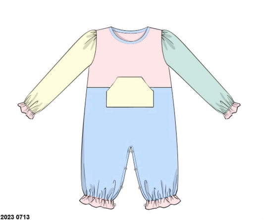 RTS: Winter Color Block- Girls Knit Romper (No Monogram)