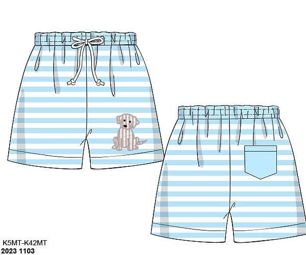 Pre Order 122: BBS Puppy- Boys Woven Traditional Swim Shorts