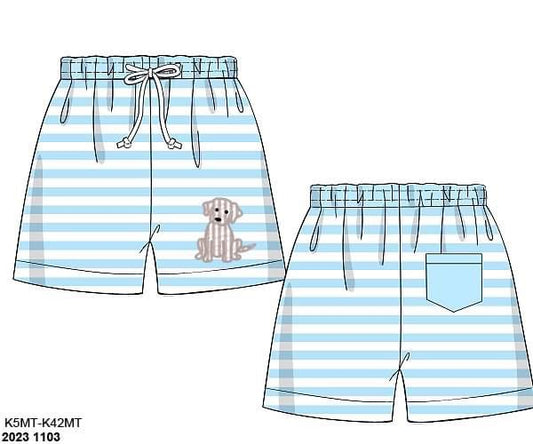 Pre Order 122: BBS Puppy- Boys Woven Traditional Swim Shorts