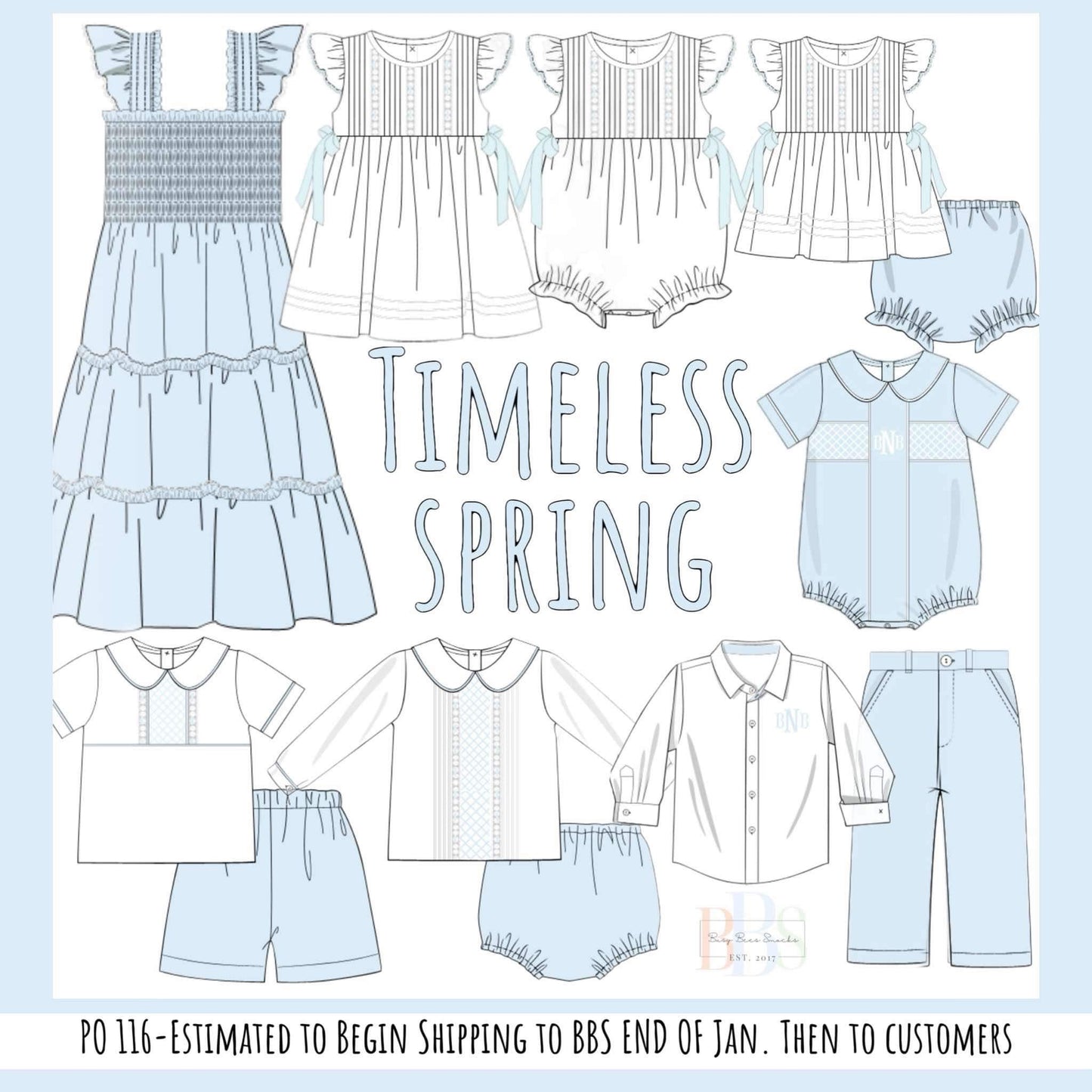 Pre Order 116: Timeless Spring- Girls Woven Diaper Set