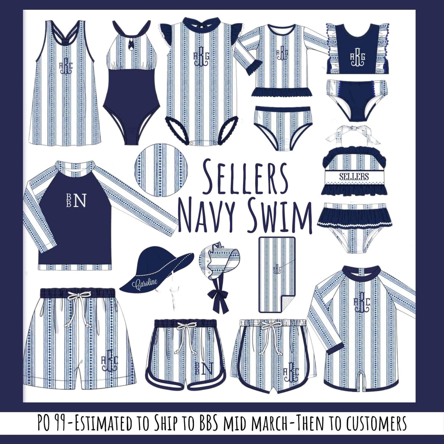 RTS: Sellers Navy Swim- Floppy Hat