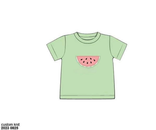 RTS: Kira’s Watermelon- Boys Knit Applique Shirt (No Monogram)