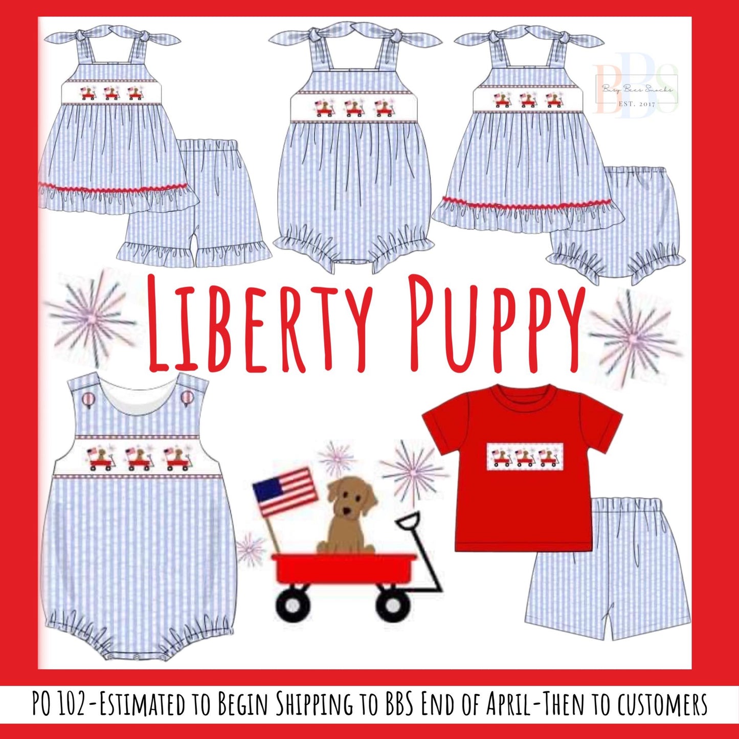 RTS: Liberty Puppy- Boys Woven Bubble