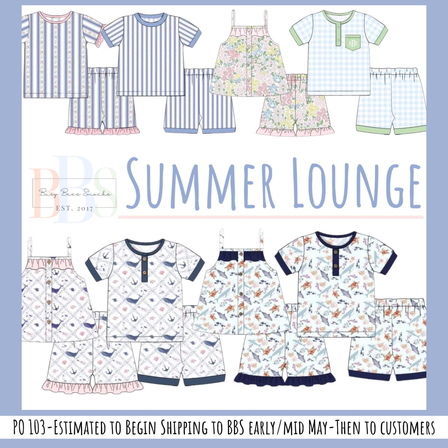 RTS: Summer Lounge- Boys Gingham 2pc Knit Lounge (No Monogram)