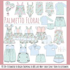 RTS: Summer Palmetto- Bonnet (No Monogram)