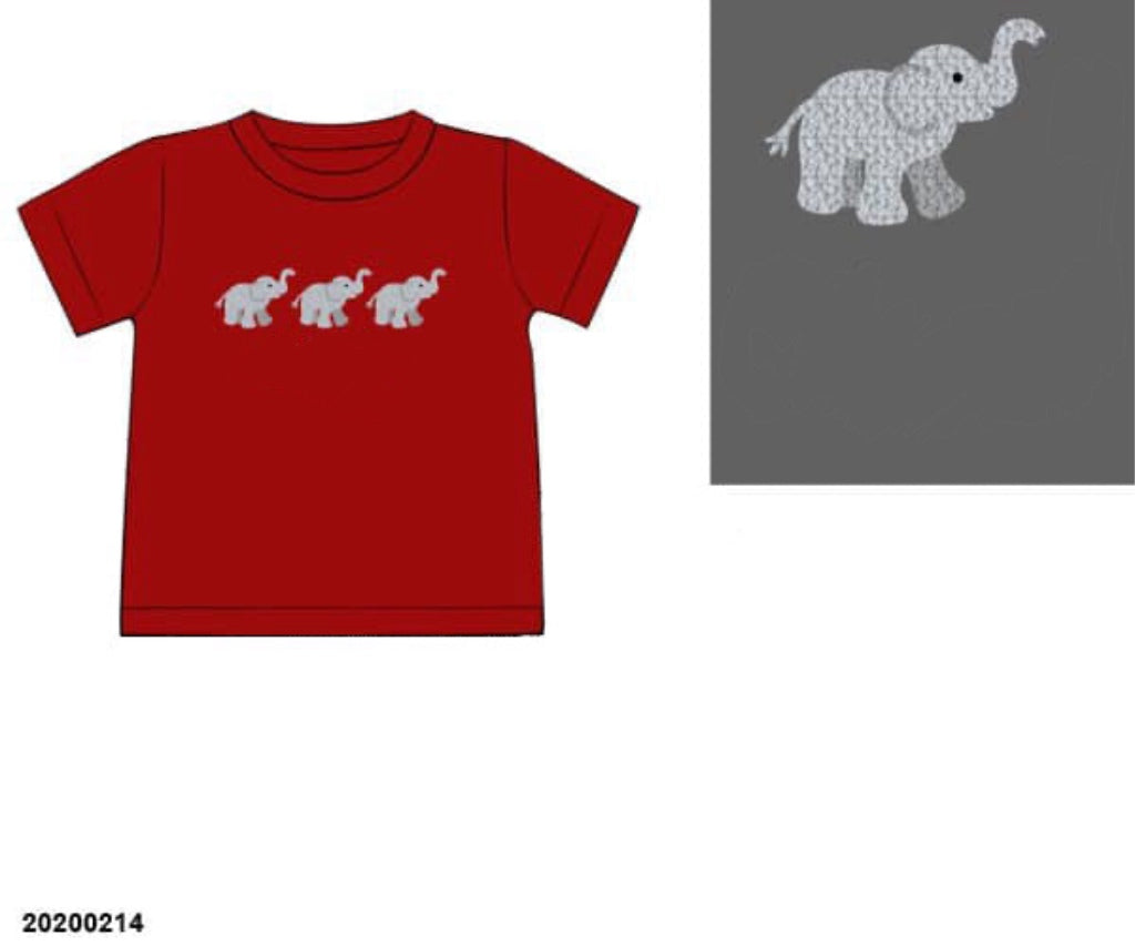 RTS: 18 & Counting- Boys French Knot Elephants Knit Shirt (No Monogram)