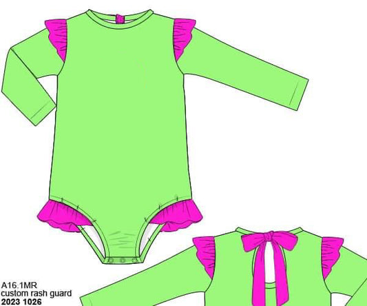 RTS: Bright Swim- Girls 1pc Rash Guard Swim