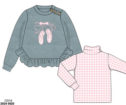 RTS: Foster Collection- Girls Ballet Slippers 2pc Sweater Set