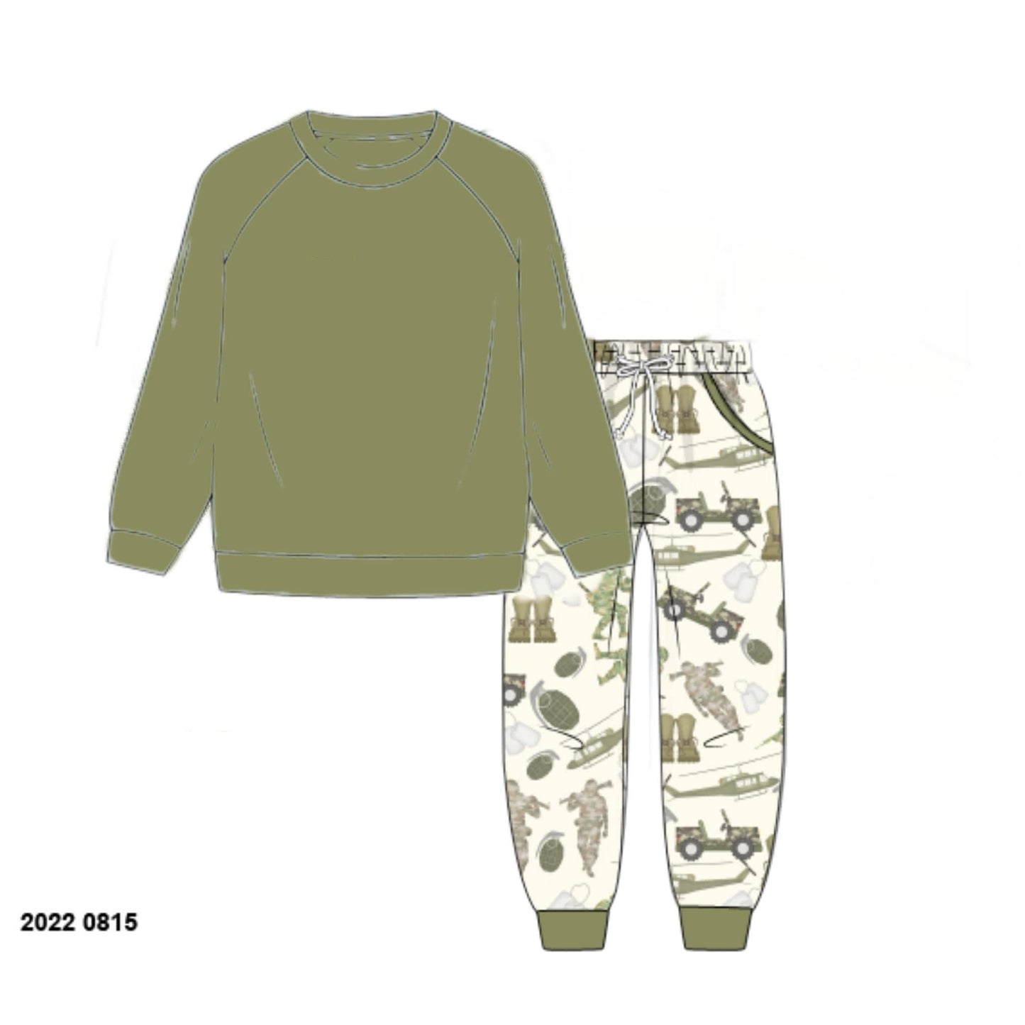 RTS: Knit Jogger Sets- Boys Army