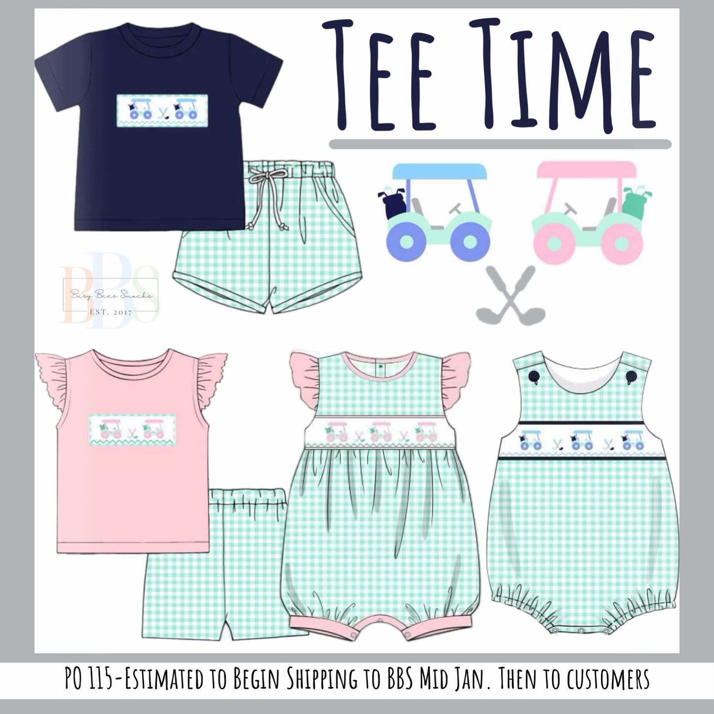 RTS: Tee Time- Girls Knit Bubble