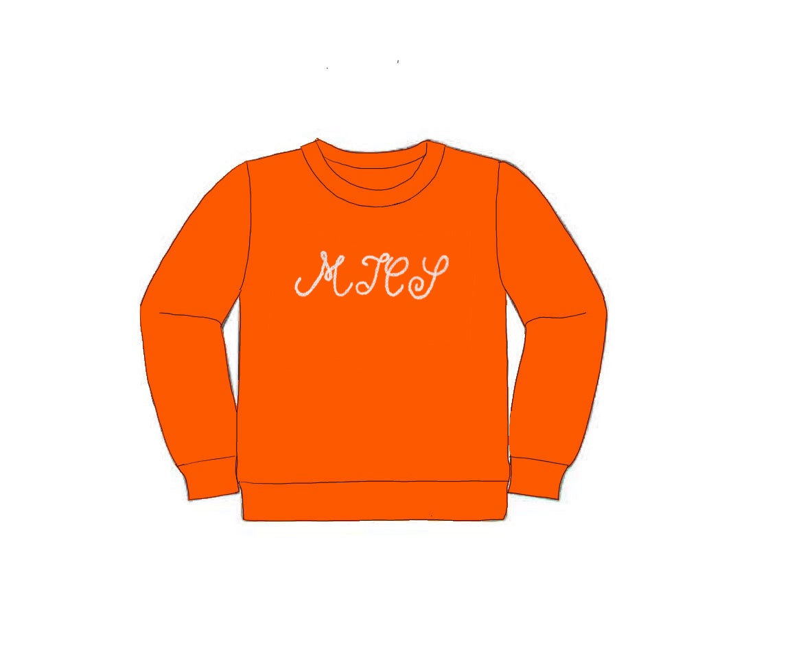 RTS: Orange-Adult/Child Chainstitch Pullover “MTCS”