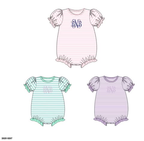 Pre Order 123: Trio Basics- Girls Knit Stripe Bubbles