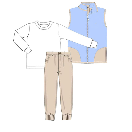 RTS: Hattie Collection-  Boys Khaki Jogger Set