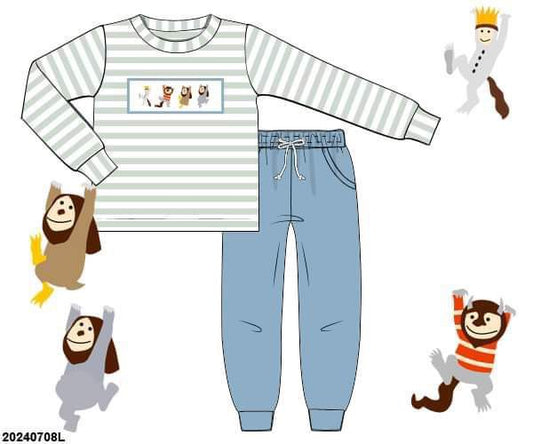 RTS: Aunt Eww's Collection- Boys Knit Jogger Set