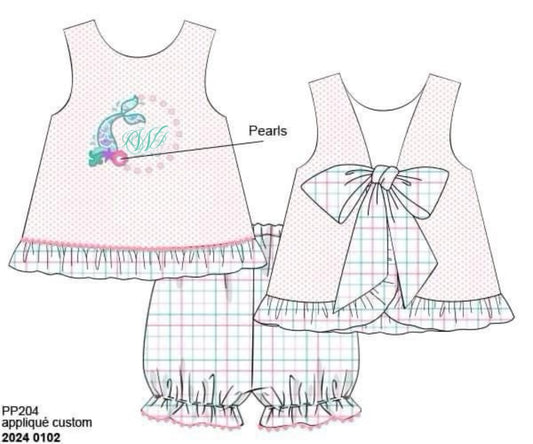 RTS: Girls Only- Mermaid Knit Bubble Short Set “RWJ”