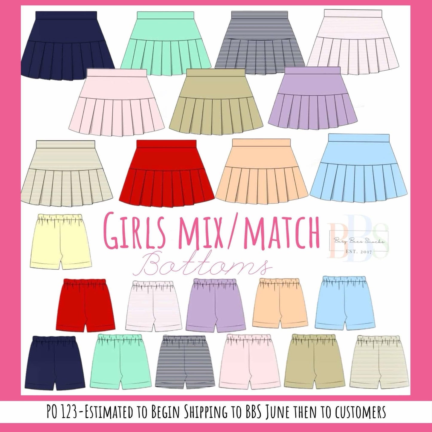 Pre Order 123: Girls Bottoms- Knit Mint Skort