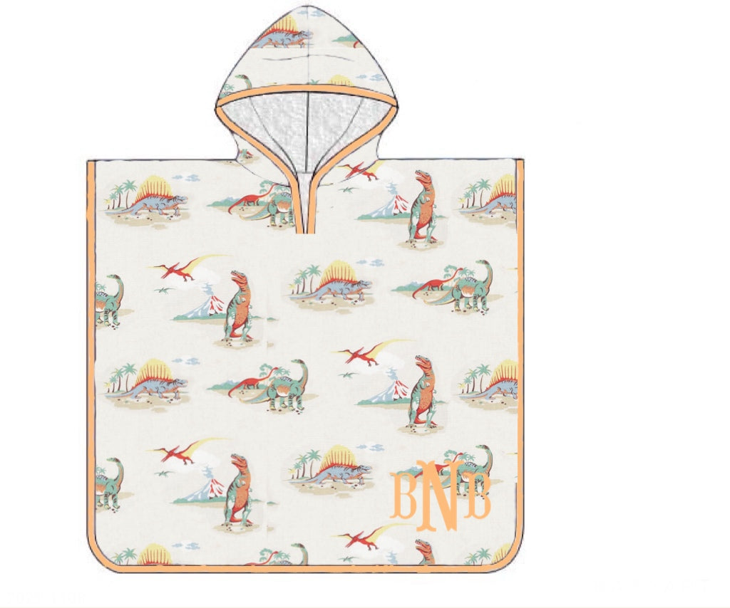 Pre Order 122: Vintage Dinos- Boys Hooded Towel