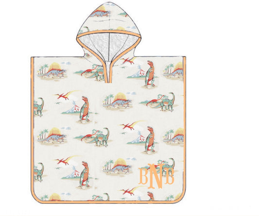 Pre Order 122: Vintage Dinos- Boys Hooded Towel