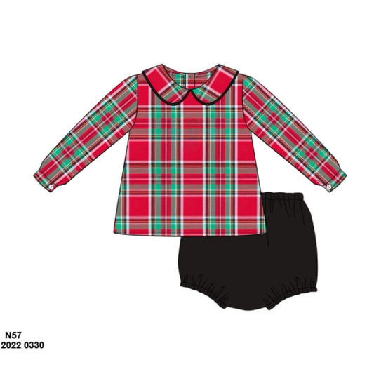 RTS: Holiday Party Plaid- Boys Woven Diaper Set