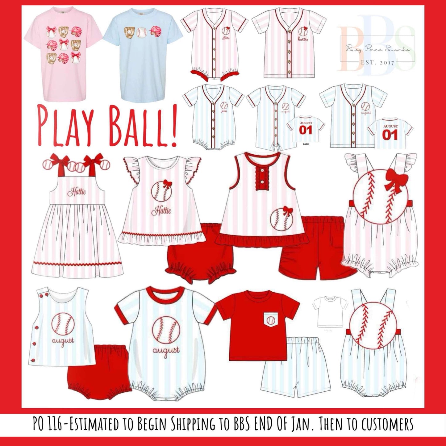 Pre Order 116: Play Ball!- Girls Knit Dress