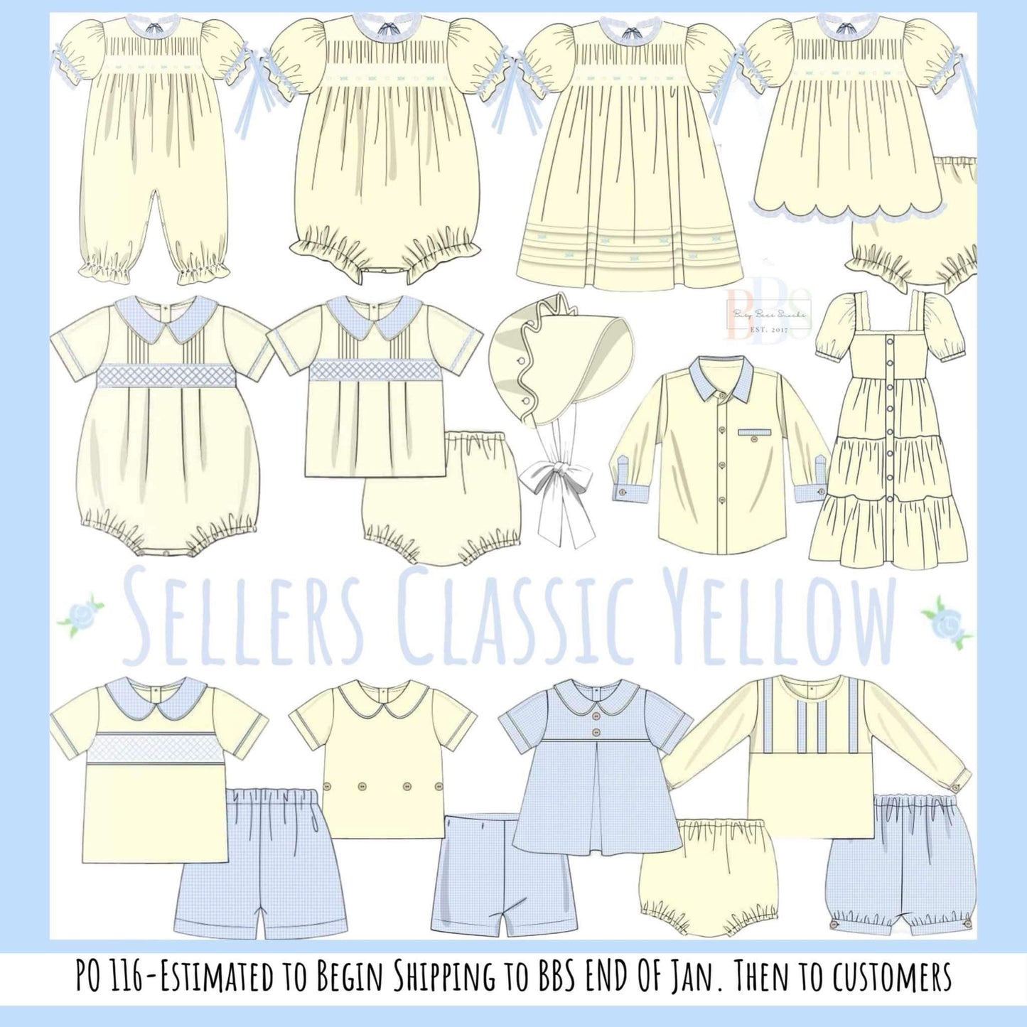 Pre Order 116: Sellers Classic Yellow- Girls Woven Diaper Set