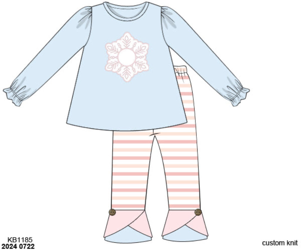 RTS: Winter Flurries- Girls Knit Legging Set