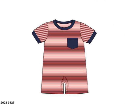 RTS: American Pride- Boys Knit Romper (No Monogram)