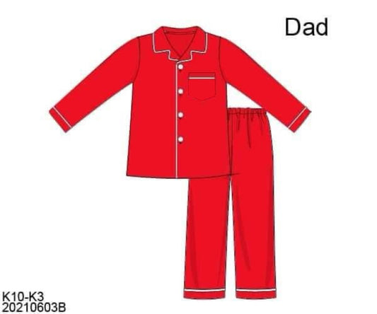 RTS: Jolly Pjs- Red Knit Traditional Dad Pjs