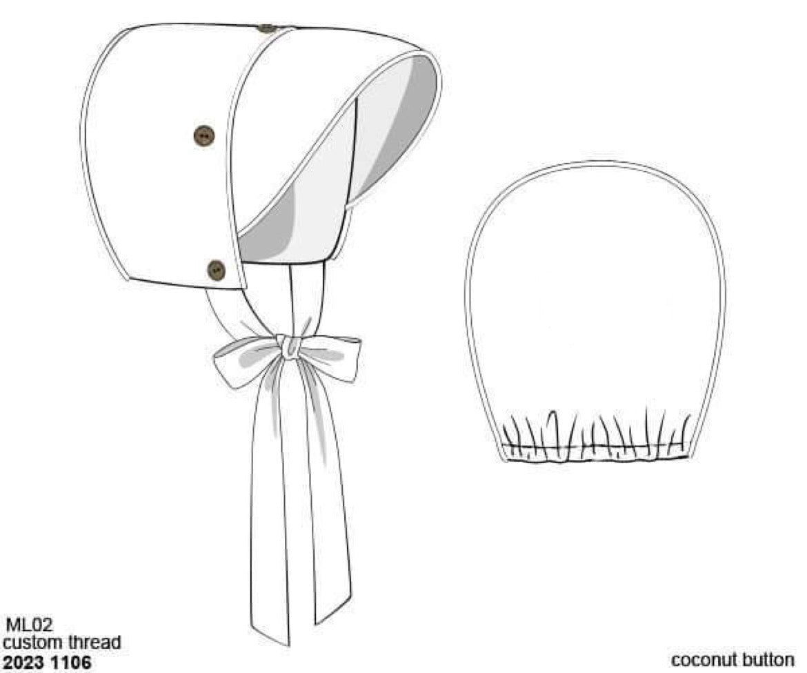 RTS: Neutral Muslin- Boy Bonnet (No Monogram)