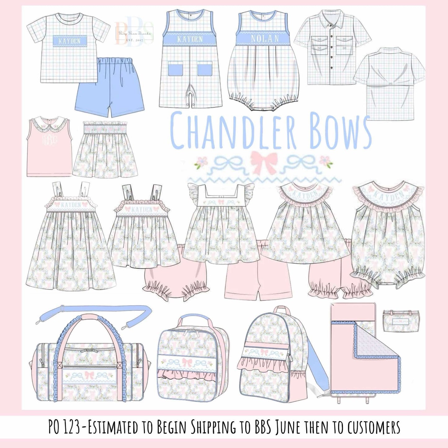 Pre Order 123: Chandler Bows- Smocked Backpack