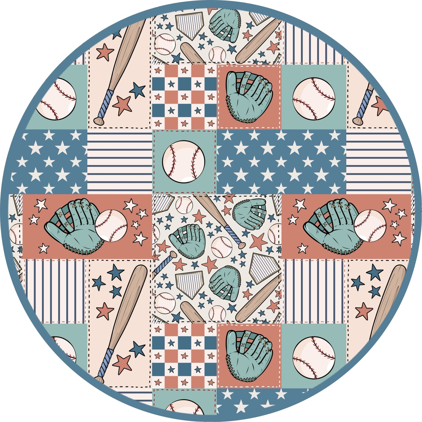 Pre Order 123: Baseball Patchwork Luggage- Nap Mat