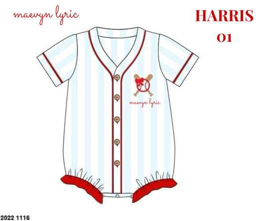 RTS: Summer Baseball- Girls Knit Jersey Bubble “maevyn lyric” “HARRIS 01”