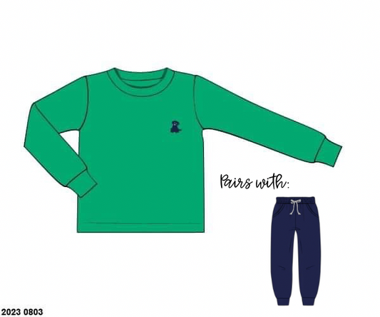 RTS: Boys Mix & Match- Green Puppy Logo Knit Shirt