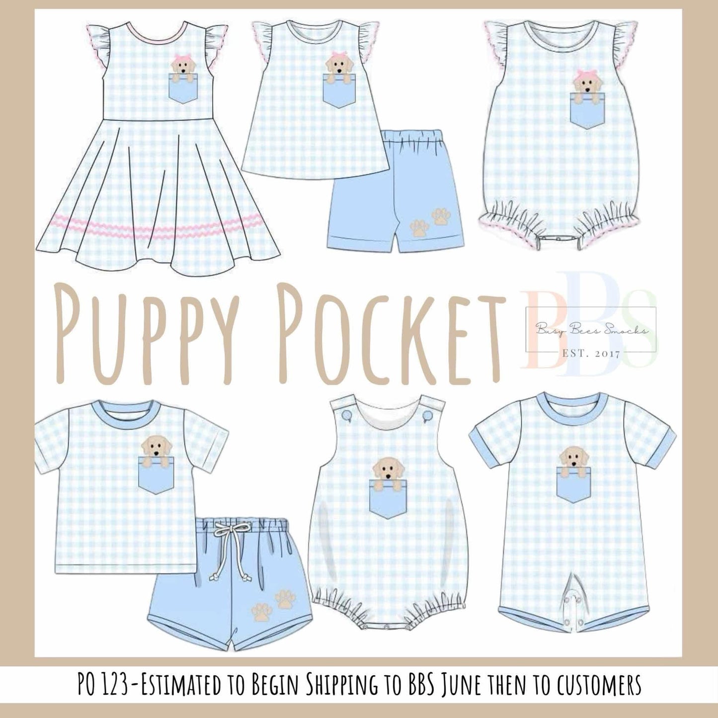 Pre Order 123: Puppy Pocket- Boys Knit Bubble