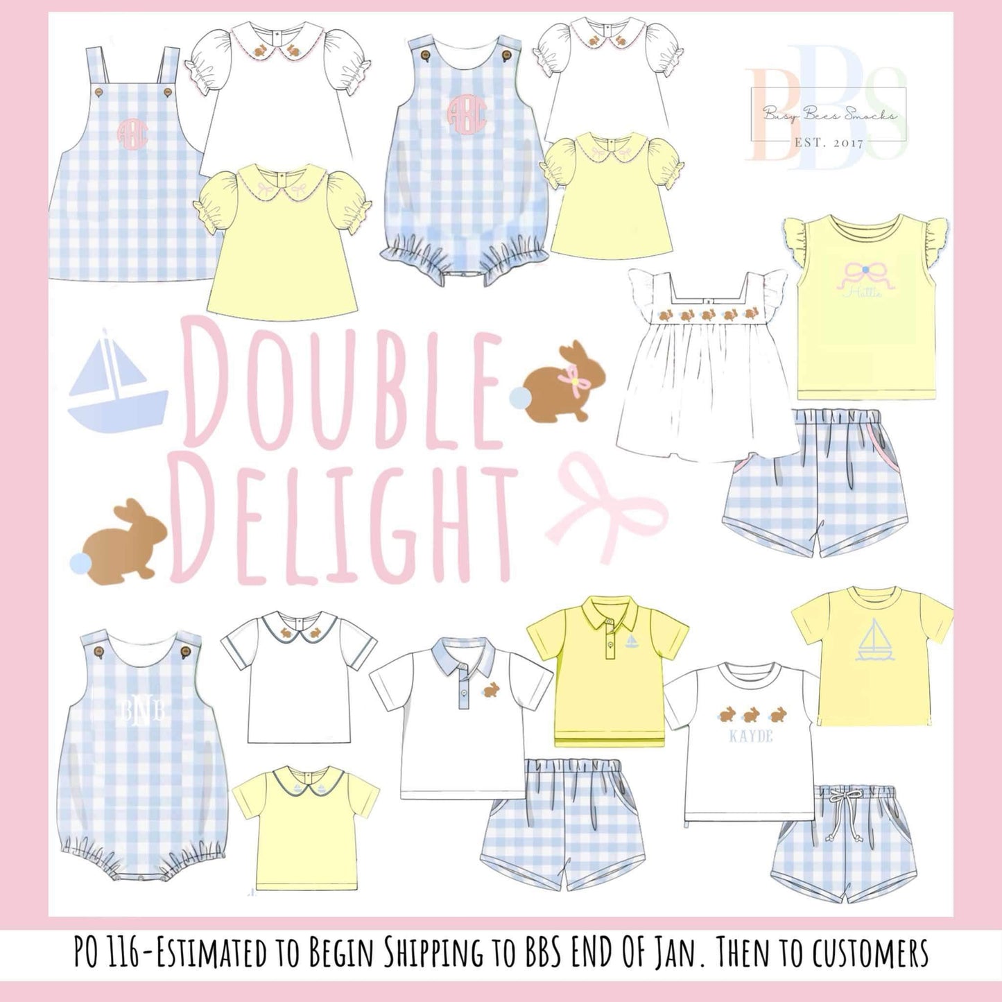 Pre Order 116: Double Delight- Girls Woven 3pc Bubble