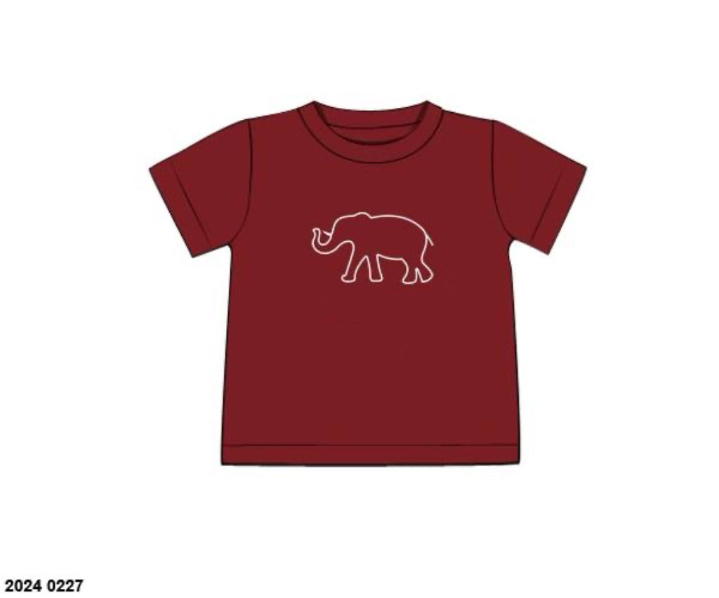 RTS: 18 & Counting- Boys Elephant Outline Knit Shirt (No Monogram)