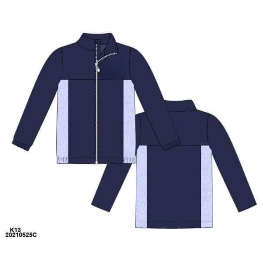 RTS: Fleece Jackets- Boys Navy & Light Blue Zipper Fleece (No Monogram)