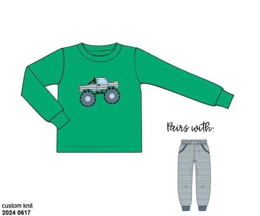 RTS: Boys Mix & Match- Monster Truck Knit Shirt