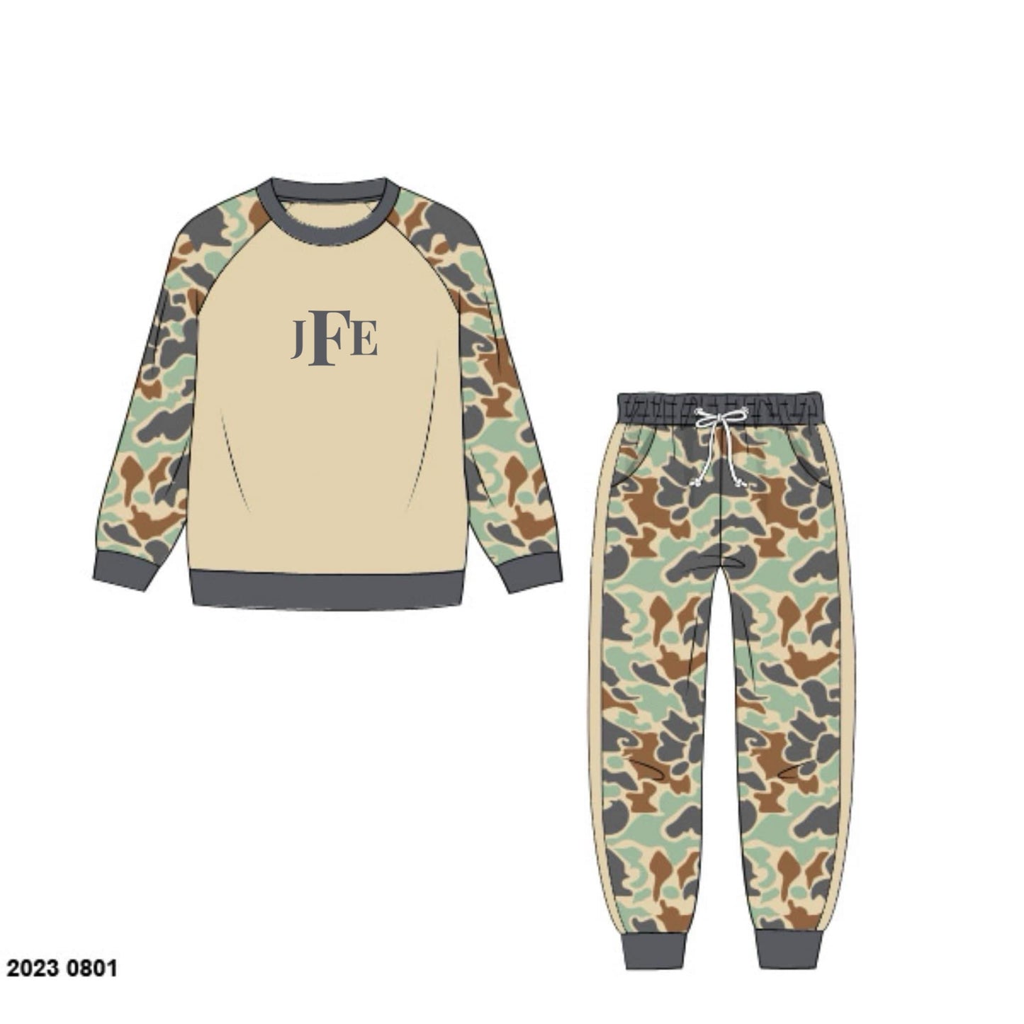 RTS: Knit Jogger Sets- Boys Camo “JFE”