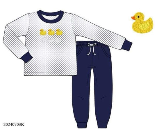 RTS: Deacon's Duckies-  Boys Knit Jogger Set