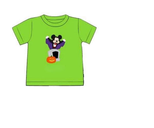 RTS: Halloween Shirt Only- Boys Lime Spooky Mouse (No Monogram)