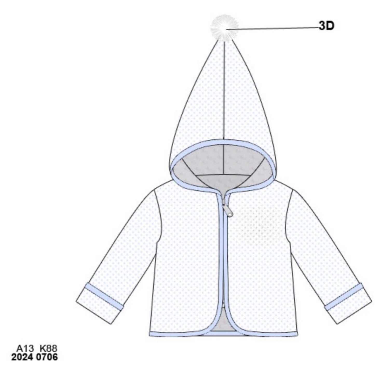 RTS: Knit & Minky Jackets- Blue Bitty Dot (No Monogram)