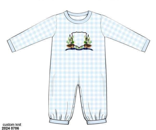 RTS: Monogram Crest- Boys Knit Romper