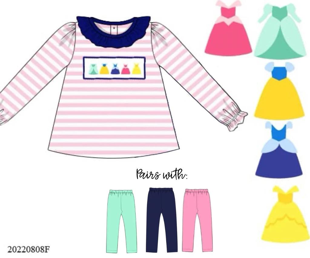 RTS: Girls Mix & Match- Princess Dresses Knit Shirt