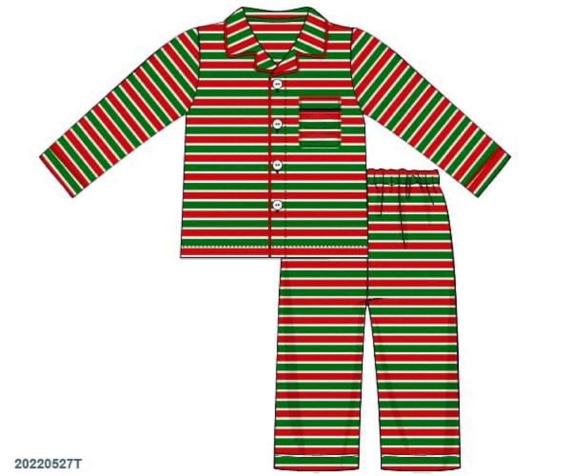 RTS: Stripe Family Pjs- Boys/Adult 2pc Pjs (No Monogram)