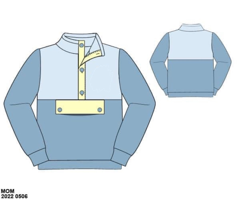 RTS: Boys Only- Mom & Mini Stone Blue Knit Pullover (Without Monogram)